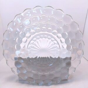 Vintage Anchor Hocking Bubble Glass Clear Serving Plate - 10‎ inch Diameter